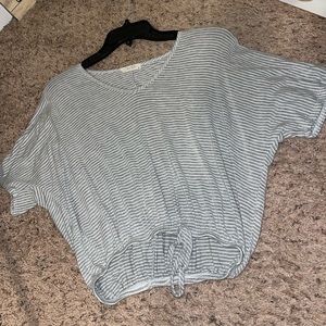 Olivia Rae striped tee with cinched waist & striped pattern (S)